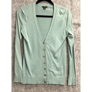 Ann Taylor Petite SP Mint Green V Neck Cardigan Sweater Spring Layering